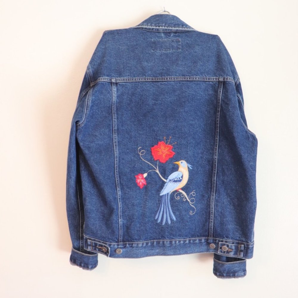 Wrangler Hero Embroidered Jean Jacket Size M